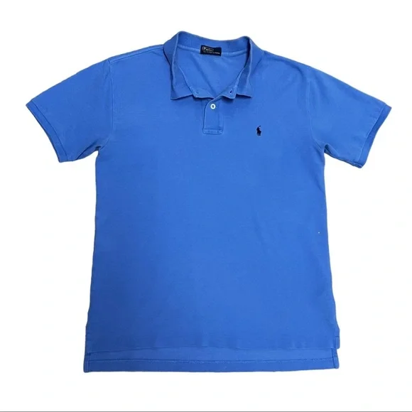 Polo Ralph Lauren Boy’s Large L or Extra Large XL Blue Collared Shirt with Pony - Picture 2 of 8